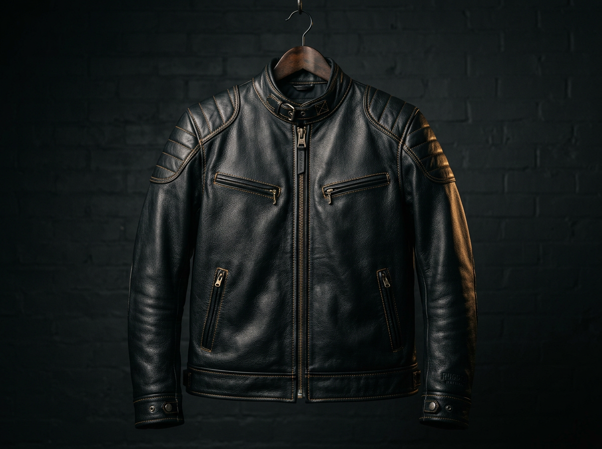 Café Leather Riding Jacket